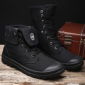 Giày Sneaker Nam Cao Cổ Gấp Thời Thượng Chất Liệu Khaki Canvas Đế Cao Su Cao Cấp Siêu Êm Chân Nhiều Màu và Nhiều Size Lựa Chọn