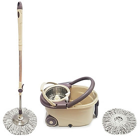 Mua BỘ LAU NHÀ 360 ĐỘ BÁNH XE KÉO  2 BÔNG LAU  LỒNG INOX THÁO RỜI  QUAI XÁCH LÀM TỪ NHỰA DẺO