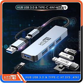 Mua Hub Type C Và Hub USB 3.0 HT SYS 4 in 1 To USB 3.0 - Hàng Chính Hãng