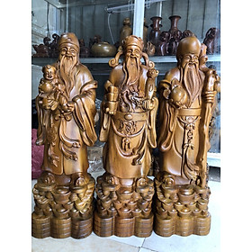 Mua Bộ tam đa phúc lộc thọ bằng gỗ bách xanh kt cao 70×17×20cm