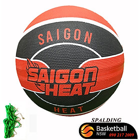 Quả bóng rổ Spalding câu lạc bộ Sai Gon Heaat- size 7 - tặng kim và túi lưới đựng bóng