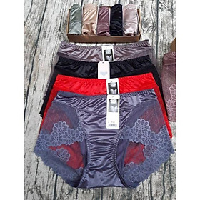 10 Quần lót lụa pha ren bigsize 65kg- 5 quần lót lụa phối ren