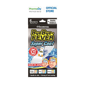 Miếng dán hạ sốt Bye Bye Fever Super Cool (Hộp 6 miếng)