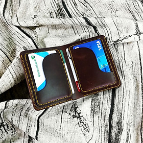 Ví nam, bóp nam, bóp ví nam, ví đứng mini da bò handmade - VN221