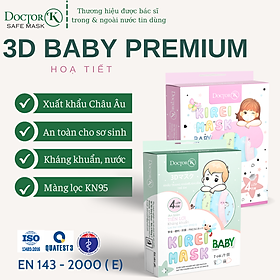 <7cái / HỘP> Khẩu trang trẻ em 3D cao cấp - có nhiều hoạ tiết bắt mắt và nhiều màu sắc ngầu nhiên -  Doctor K  - AN TÂM SỬ DỤNG