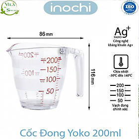 Mua Cốc Đong Định Lượng Yoko Inochi  Cốc Đong Chia Vạch 500 Và 200 ml Nhựa Nguyên Sinh Chịu Lực Chịu Nhiệt Kháng Khuẩn