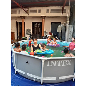 Mua Bể bơi khung kim loại tròn 3m05 kèm máy lọc 28702 bể bơi bạt gia đình