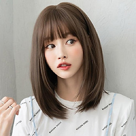 Bộ tóc giả nữ Hàn Quốc nguyên đầu thẳng màu đen ,nâu + tặng kèm lưới ONLINE_SHOPPING_1102