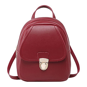Teens Compact Leather Backpack Small Casual School Bag Daypack Purse Handbag