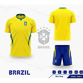 Bộ Quần Áo Bóng Đá Người Lớn - Brazil ( Vải thun )