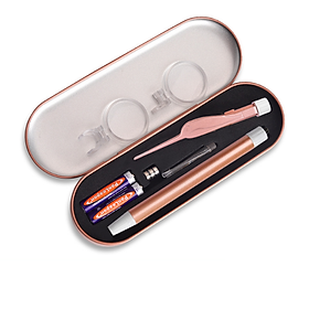 (TẶNG PIN) BỘ DỤNG CỤ LẤY RÁY TAI HỘP NHÔM CÓ ĐÈN LED CHUYÊN NGHIỆP AN TOÀN DÙNG ĐƯỢC CHO TRẺ EM KÈM HỘP - Bộ dụng cụ lấy ráy tai món có đèn thế hệ mới gồm cây móc tai và nhíp gắp ráy tai cao cấp kèm theo pin đầy đủ -