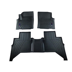 Thảm lót sàn xe ô tô Toyota Hilux 2015-đến nay Nhãn hiệu Macsim chất liệu nhựa TPV cao cấp màu đen màu be (FDW-017)