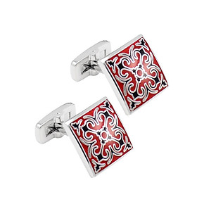 2-3pack French Cufflinks Square Pattern Cuff Links Men's Business Enamel Jewelry