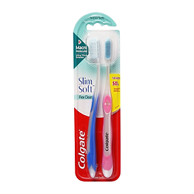 Lô 2 Cây Bàn Chải Đánh Răng Colgate Flexclean Lông Chải Nguyên Khối