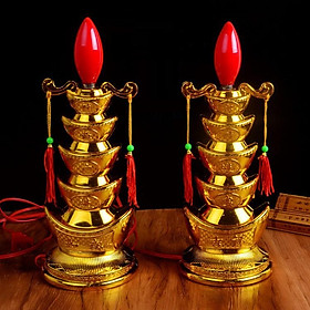 Mua Đôi đèn thờ hình tháp thỏi vàng