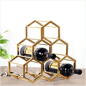 Mua Kệ đựng vang trang trí hình tổ ong GR16
