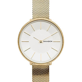 Đồng Hồ Nữ Skagen-SKW2722 2K SG Viền Nhám Vỏ Vàng Dây Lưới Vàng