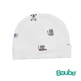 Set phụ kiện nón bao tay bao chân họa tiết thú cưng cho bé sơ sinh Boube Vải cotton organic thoáng mát
