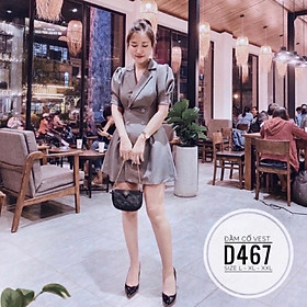Bigsize Đầm cổ vest D467 màu xám 2XL