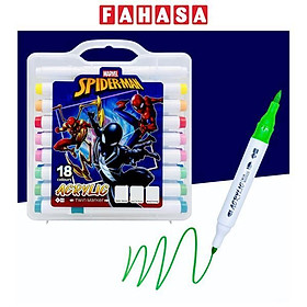 Bộ 18 Bút Màu Acrylic Marker Spiderman 2 Đầu - iiGEN IG3009
