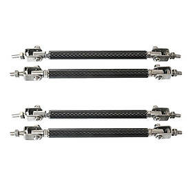 4 Pieces Carbon Fiber 150mm Front Bumper Lip Splitter Strut Rod Tie Bars