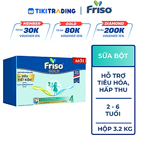 Sữa Bột Friso Gold 4 Hộp Giấy 3.2KG (Dành cho trẻ 2 - 6 tuổi)