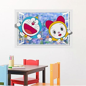 Mua Decal trang trí khung cửa sổ Doremon và Doremi
