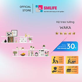Mua Kệ gỗ trang trí phòng khách gia đình SMLIFE Waka