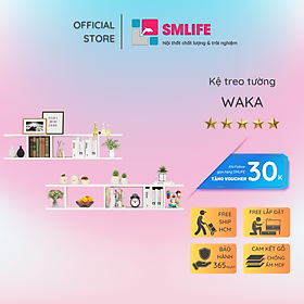 Kệ gỗ trang trí phòng khách gia đình SMLIFE Waka