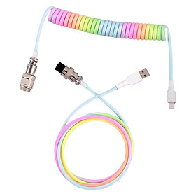 USB Type C Cable Charging Type C to USB Split Cable with Metal Connector for Mechanical Keyboard