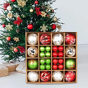 40Pcs Christmas Ball Ornaments Set Christmas Tree Hanging Ornaments Large and Small Balls Xmas Decor for Indoor Festival Room