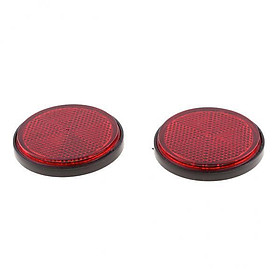 3x2 Pieces Round Reflectors Universal for Motorcycle ATV Dirt Bike Red