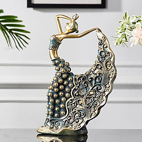 Hình ảnh Arts Peacock Dancer Sculpture Girl Dancing Decor Anniversary Gift Ornaments