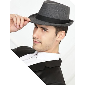 Mũ phớt nỉ nam màu xám thời trang nón phớt đàn ông cao cấp