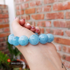 Vòng tay đá thạch anh Aquamarine 15ly -  đá Non Nước