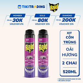 Combo 2 Bình Xịt Côn Trùng RAID Hương Lavender 520ml