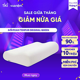 Mua Gối Foam cao cấp Tempur Original Queen 31x61cm hỗ trợ cột sống  chống đau vai gáy  giảm ngáy hiệu quả - Công Nghệ Nasa