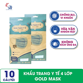 Khẩu trang y tế 4 lớp kháng khuẩn toàn diện Gold Mask Trường Dương - Túi 10 cái