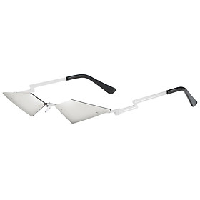 Women Fashion Punk Slim Cat Eye Sunglasses Rimless Sun Glasses Eyewear Black
