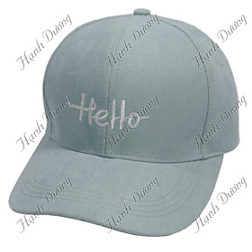 Mũ lưỡi trai nhung Hello chất liệu vải nhưng mềm mượt, kiểu dáng thời trang cá tính, có khóa tăng giảm size - Hạnh Dương