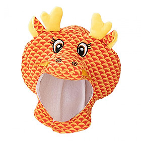 Plush Dragon Hat Adults Kids Cute Headdress for Halloween Carnival Role Play