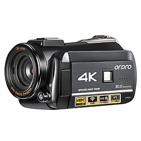 Máy quay video ORDRO AC3 4K Protession Professional, 30X Digital Zoom hồng ngoại Vision Night YouTube Vlogging Recorder cho Blogger Color: Black