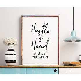 Tranh treo tường | - Typography-Hustle and Heart Will Set You Apart Printable Art 35 , tranh canvas giá rẻ