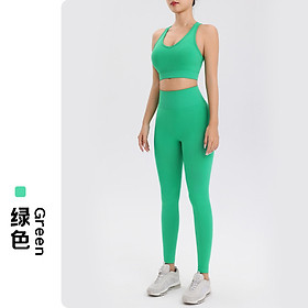 Bộ đồ tập thể thao Yoga : Áo ngực thể thao, quần dài tập chạy nhanh khô, chất liệu co giãn cao, thoải mái