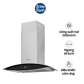 Máy Hút Mùi Áp Tường Malloca MC 7018HS - Công Suất Hút 1200 m3 h