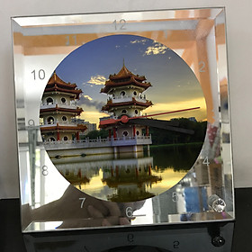 Mua Đồng hồ thủy tinh vuông 20x20 in hình Temple - đền thờ (12) . Đồng hồ thủy tinh để bàn trang trí đẹp chủ đề tôn giáo