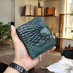Ví nữ mini Da cá sấu Xanh rêu mới lạ!