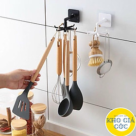 Mua Giá Tròn Treo Đồ Nhà Bếp Dán Tường 6 Móc Xoay 360 Độ Treo Đồ Đa Năng (Loại Mới)