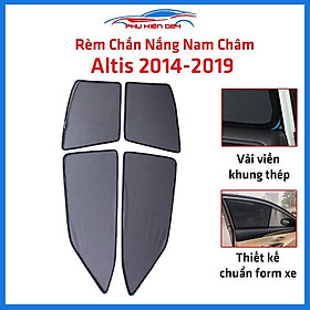 Bộ 4 rèm chắn nắng nam châm Altis 2014-2015-2016-2017-2018-2019-2020-2021 khung cố định chống tia UV