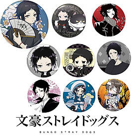 Huy hiệu in hình anime Bungou Stray Dogs Văn Hào Lưu Lạc anime chibi dễ thương huy hiệu cài áo (MẪU GIAO NGẪU NHIÊN)